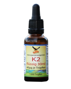 Vitamin K2 Tropfen vegan - 40 μg reines Menaquinone 7 | 1000 Tropfen