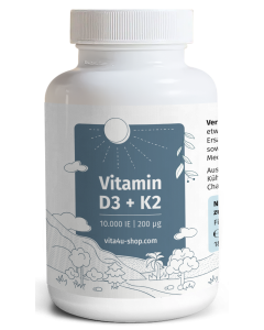 Vitamin D3 10000 I.E. mit 200 μg Vitamin K2