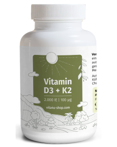 Vitamin D3 2000 I.E. mit 100 μg Vitamin K2