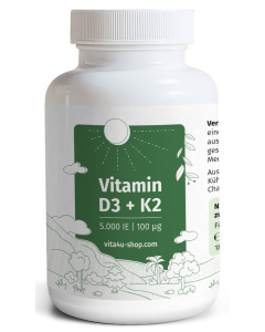 Vitamin D3 5000 I.E. mit 100 μg Vitamin K2