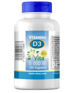 Vitamin D3 5000 IE vegan | 180 Depot-Kapseln