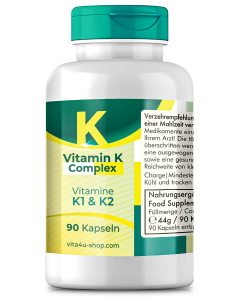 Vitamin K Complex - 2.400μg Vitamin K1 & K2 | 90 Kapseln