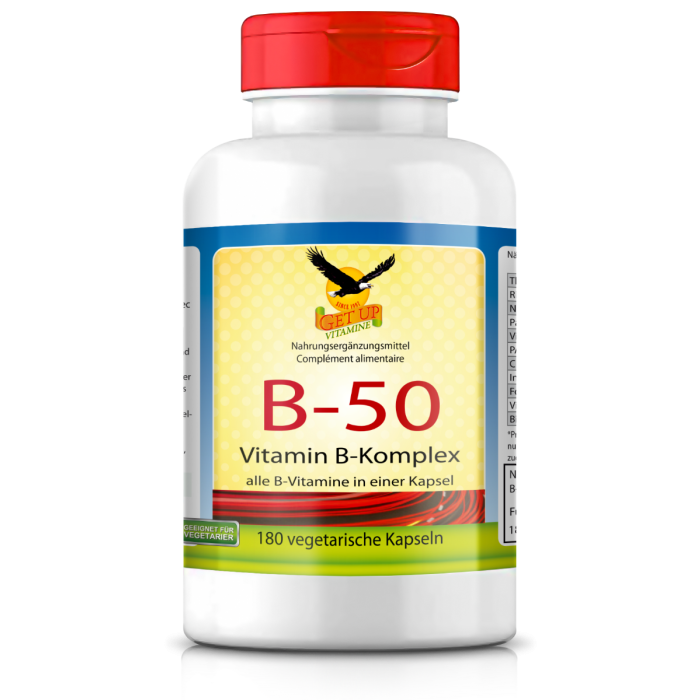 Vitamin B Komplex  | 180 Kapseln | Vitamin B1, B2, B3, B5, B6, B12, Biotin, PABA, Folsäure, Cholin & Inositol | vegetarisch