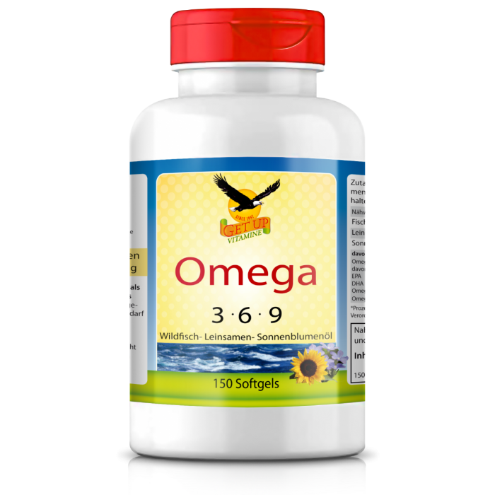 Omega 3-6-9 hochdosiert 1000 mg, reich an EPA & DHA | 150 Kapseln
