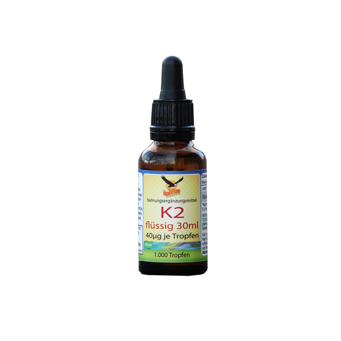 Vitamin K2 Tropfen vegan - 40 μg reines Menaquinone 7 | 1000 Tropfen