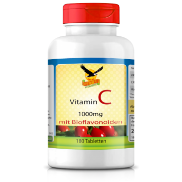 Vitamin C mit Hagebutte & Bioflavonoiden | 180 Tabletten