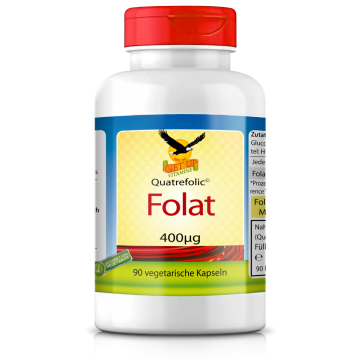 Folsäure (Folat) 400µg, 90 Kapseln - Methylfolat bioaktiv