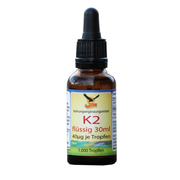 Vitamin K2 Tropfen vegan - 40 μg reines Menaquinone 7 | 1000 Tropfen