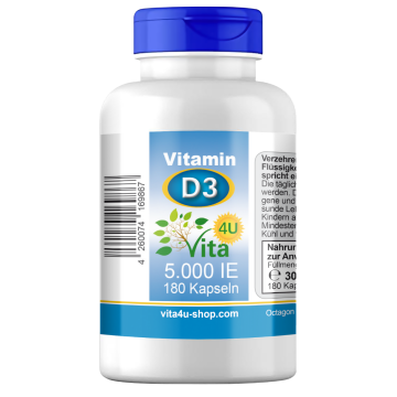 Vitamin D3 5000 IE vegan | 180 Depot-Kapseln