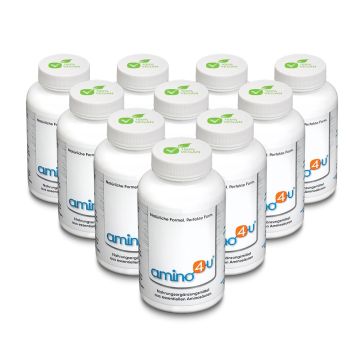 10 Packungen Amino4u - alle 8 L-Aminosäuren | 1200 Presslinge zu je 1g