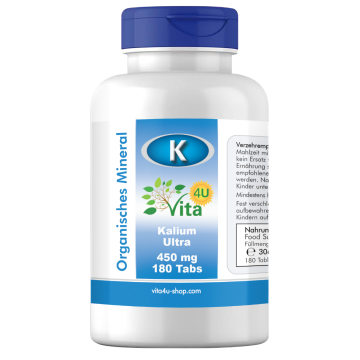 Kalium Ultra 450mg - organisches Kalium (Potassium) bioverfügbar & vegan | 180 Tabs