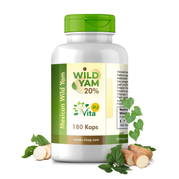 Wild Yam Wurzel 20% Extrakt | 180 Kapseln je 150mg Diosgenin